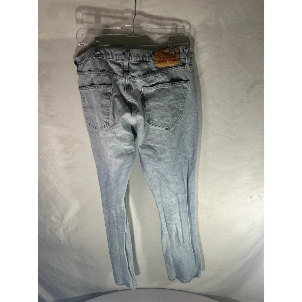 Levi's 511 Men's Jeans 34x32 Light Wash Distressed Ripped Slim Fit Denim